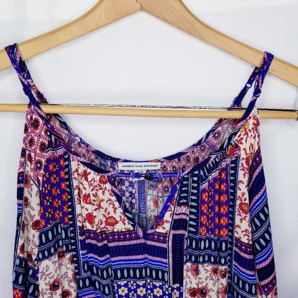 AEO - Cold Shoulder, Floral Boho Print Dress - Picture 11 of 15